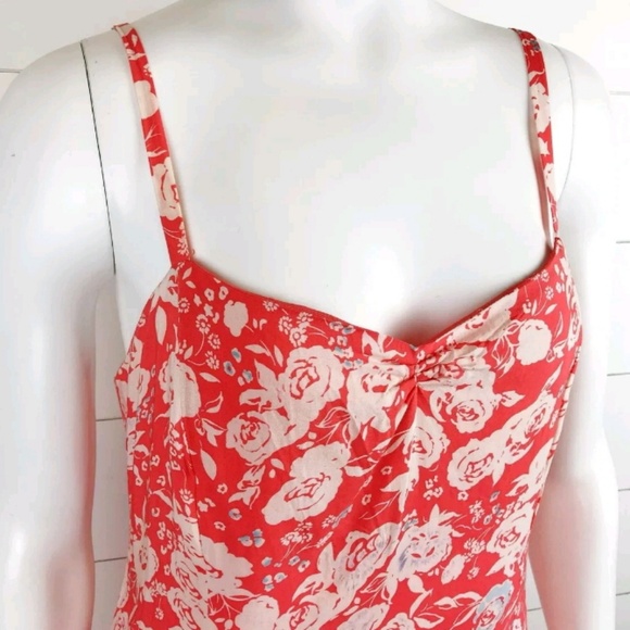 Free People summer dress red orange coral floral - Picture 3 of 7